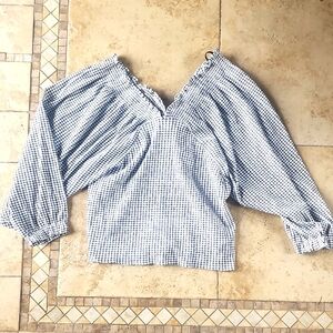 Zara Checkered Off-Shoulder Women's Top